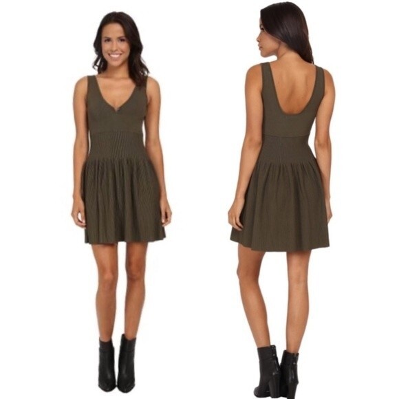 Diesel M-breed Ribbed Dress in Olive a green XXS - Picture 1 of 8
